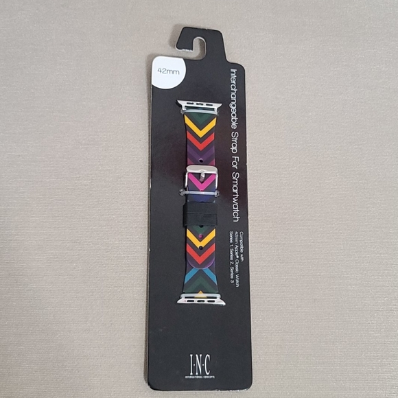 I.N.C. Black Rainbow Chevron Silicone strap band - Picture 7 of 9